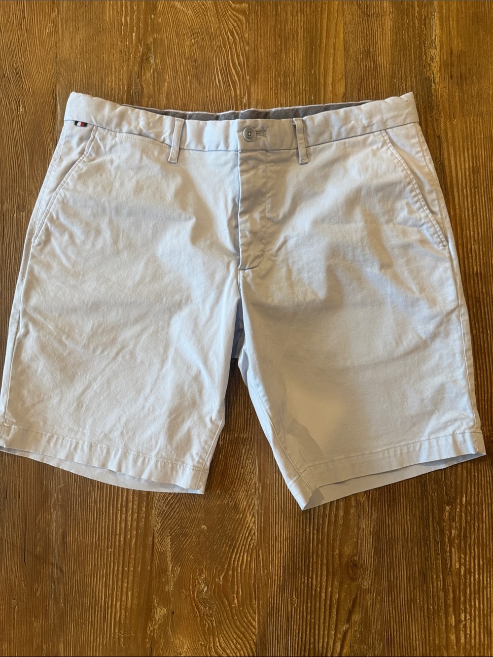 Tommy Hilfiger Pale Blue Flat Front Chino Shorts